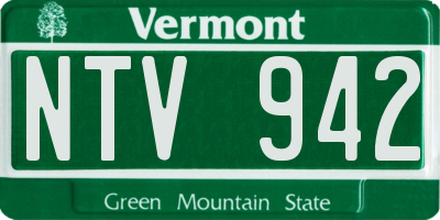 VT license plate NTV942