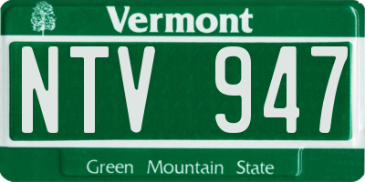 VT license plate NTV947