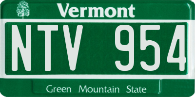 VT license plate NTV954