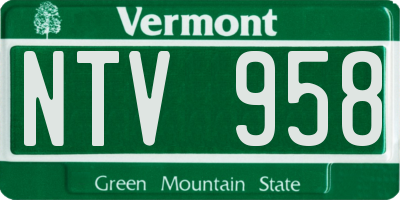 VT license plate NTV958