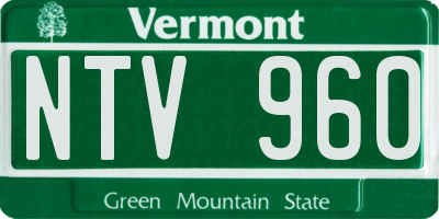 VT license plate NTV960