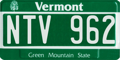 VT license plate NTV962