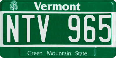VT license plate NTV965
