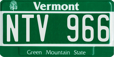 VT license plate NTV966