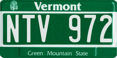 VT license plate NTV972