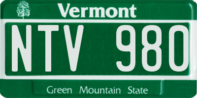 VT license plate NTV980