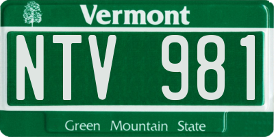 VT license plate NTV981