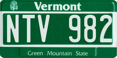 VT license plate NTV982
