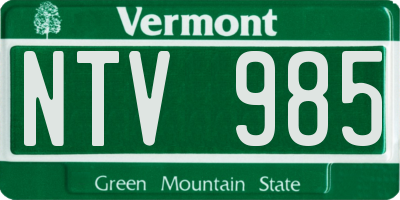 VT license plate NTV985