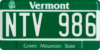 VT license plate NTV986