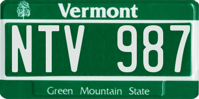 VT license plate NTV987