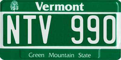 VT license plate NTV990