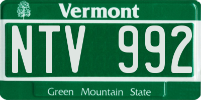 VT license plate NTV992