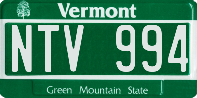 VT license plate NTV994