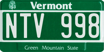 VT license plate NTV998