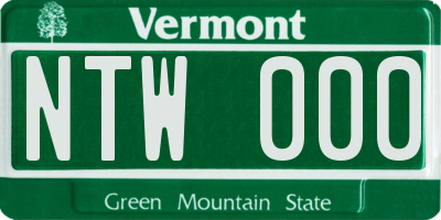 VT license plate NTW000