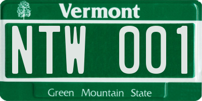 VT license plate NTW001