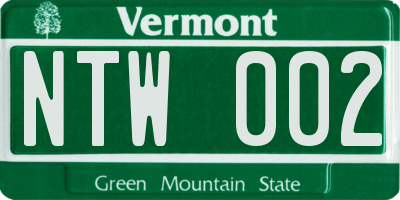 VT license plate NTW002