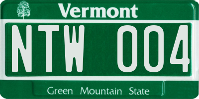 VT license plate NTW004