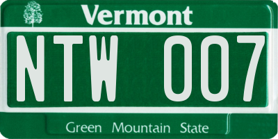 VT license plate NTW007