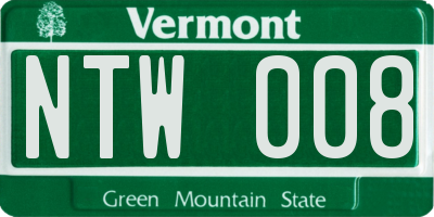 VT license plate NTW008