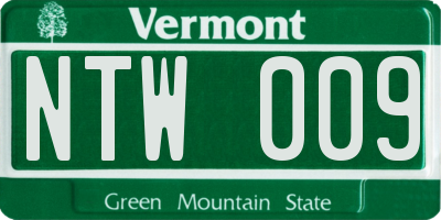 VT license plate NTW009