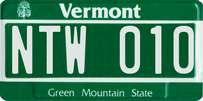 VT license plate NTW010