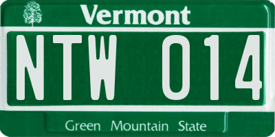 VT license plate NTW014