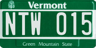 VT license plate NTW015
