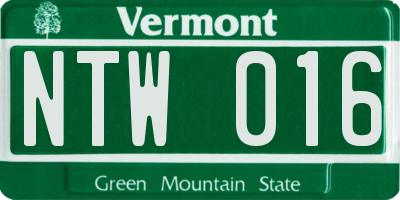 VT license plate NTW016