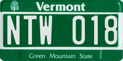 VT license plate NTW018