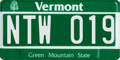VT license plate NTW019
