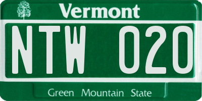 VT license plate NTW020
