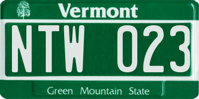 VT license plate NTW023