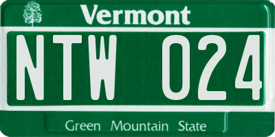 VT license plate NTW024
