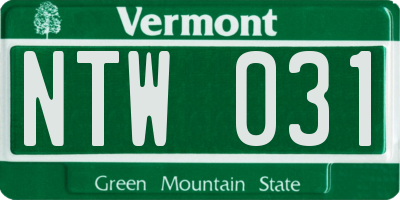 VT license plate NTW031