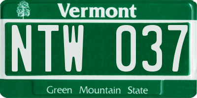 VT license plate NTW037