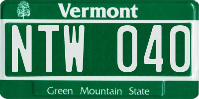 VT license plate NTW040