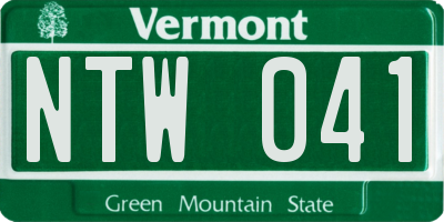 VT license plate NTW041