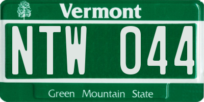 VT license plate NTW044