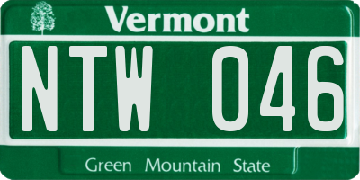 VT license plate NTW046