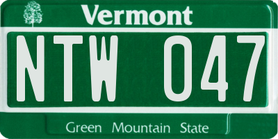 VT license plate NTW047