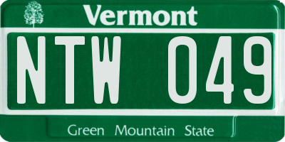 VT license plate NTW049