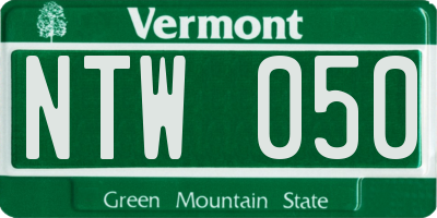 VT license plate NTW050