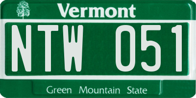 VT license plate NTW051