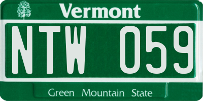 VT license plate NTW059