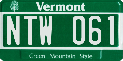 VT license plate NTW061