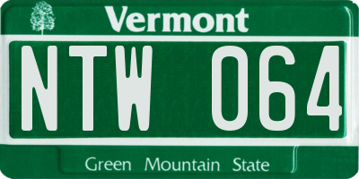 VT license plate NTW064