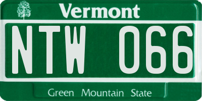 VT license plate NTW066