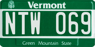 VT license plate NTW069